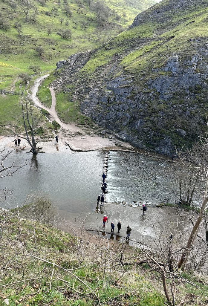 The Dovedale stepping stones in Staffordshire