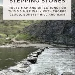 Pinterest image for Thorpe Cloud, Dovedale Stepping Stones and Bunster Hill With Ilam Walking Route - The Wandering Wildflower