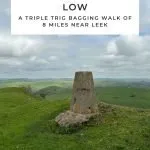 Pinterest image for 3 Trig Point Walk - Soles Hill, Grindon Moor and Martins Low - The Wandering Wildflower