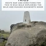 Pinterest Image for Rishworth 5 Trigs Challenging Walk - Rishworth Moor - The Wandering Wildflower