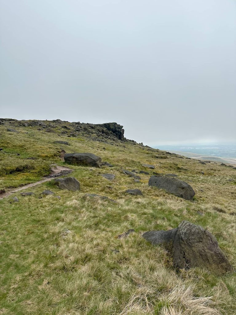 Blackstone Edge, a rocky outcrop on the moors