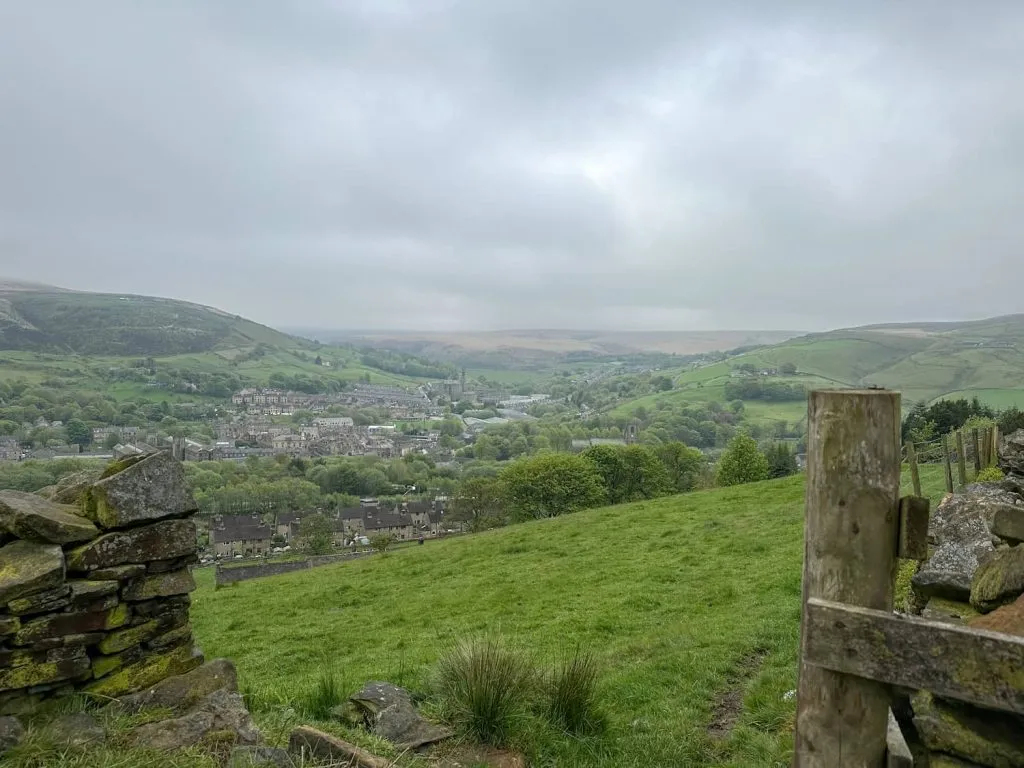 A view of Marsden from the hills above, a pretty mill town in West Yorkshire