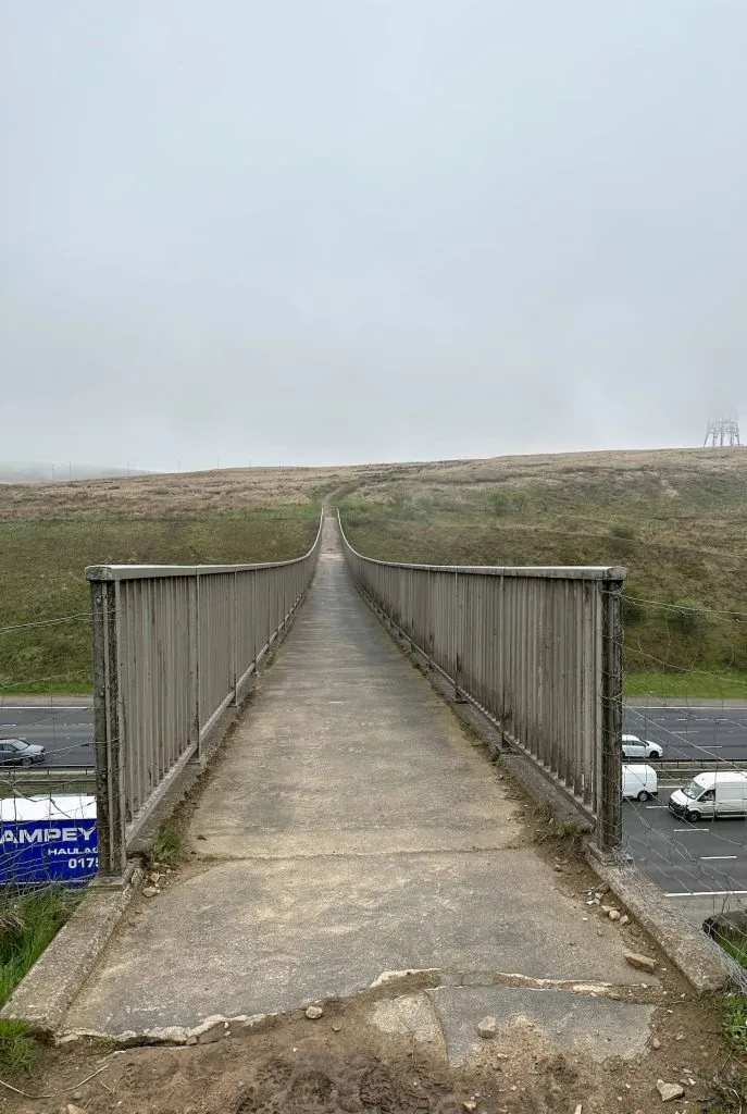 A bridge over the M62 motorway