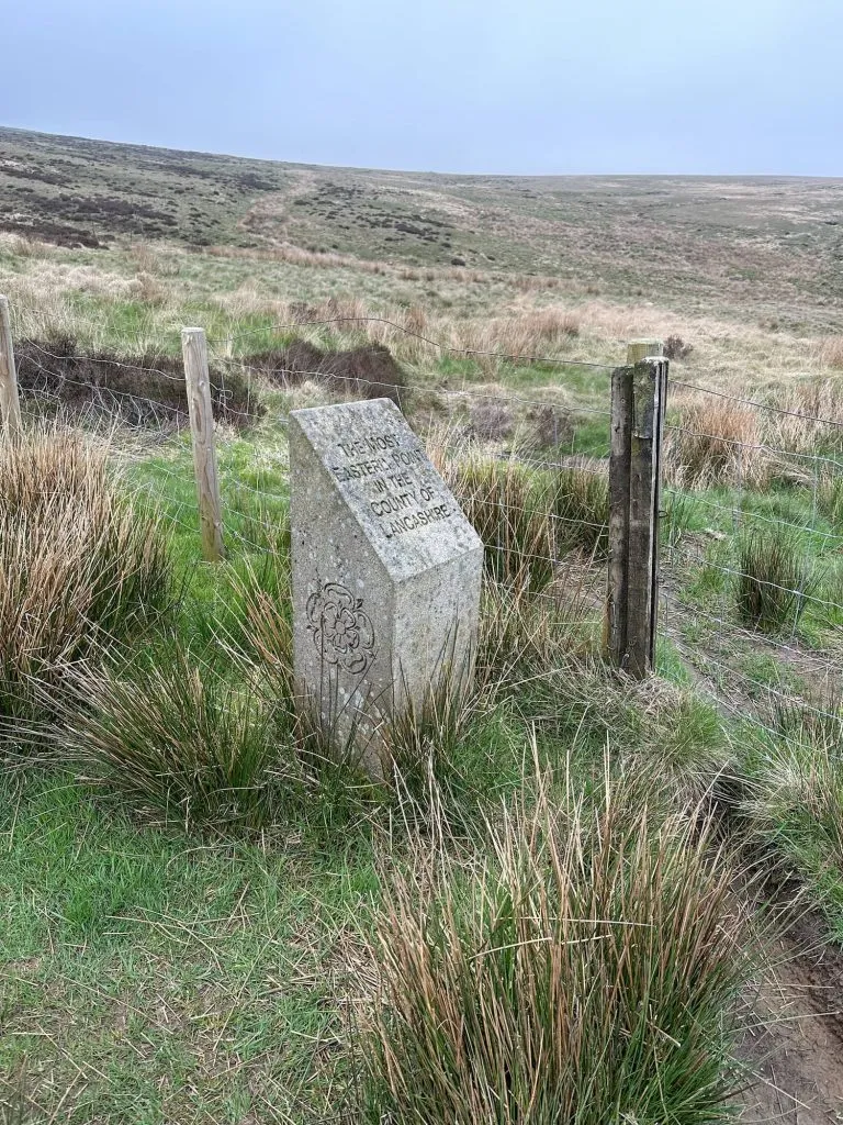 A boundary marker for the eastern boundary of Lancashire