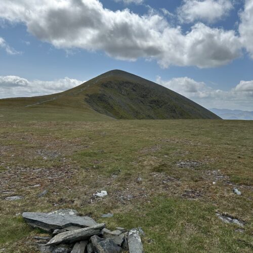 A view of a triangular mountain - Skiddaw as seen from Bakestall