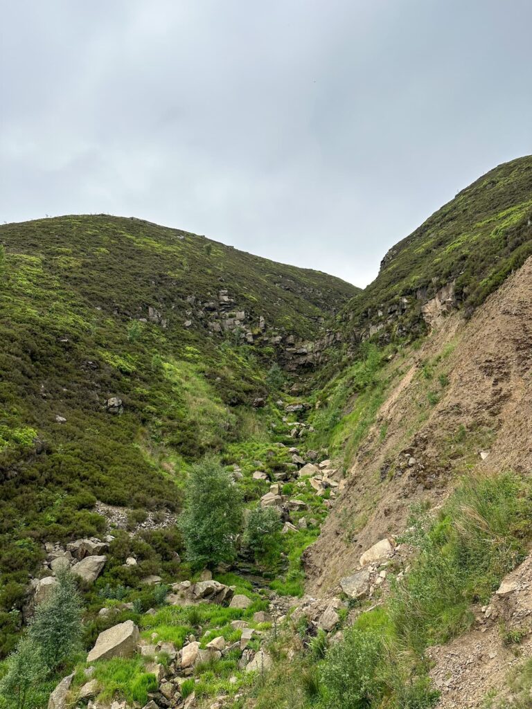 Shining Clough - a rocky ravine up onto Bleaklow