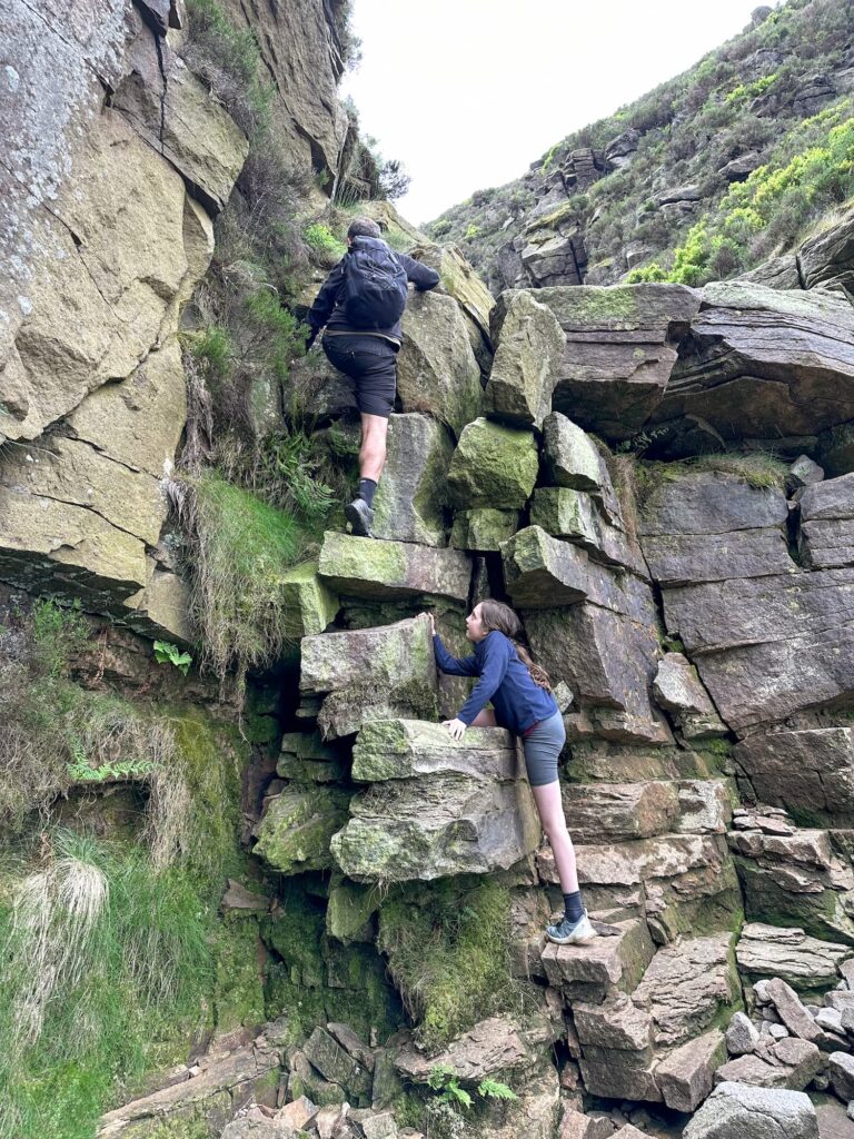 Shining Clough - a rocky ravine up onto Bleaklow