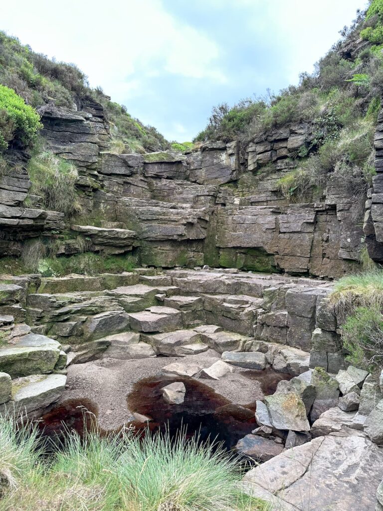 Shining Clough - a rocky ravine up onto Bleaklow