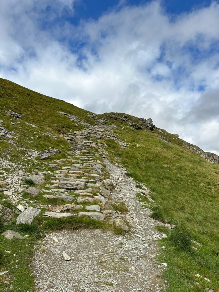 Stone steps up a fell in the Lake District