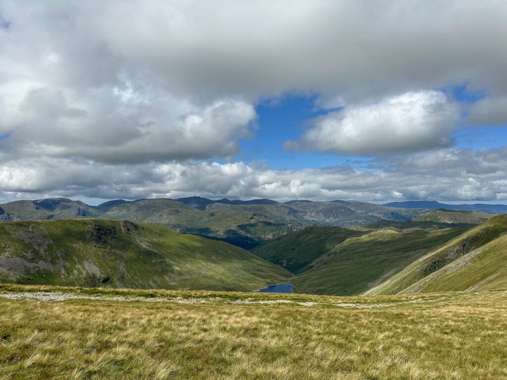 A view over the Southern Fells and Helvellyn range from High Street