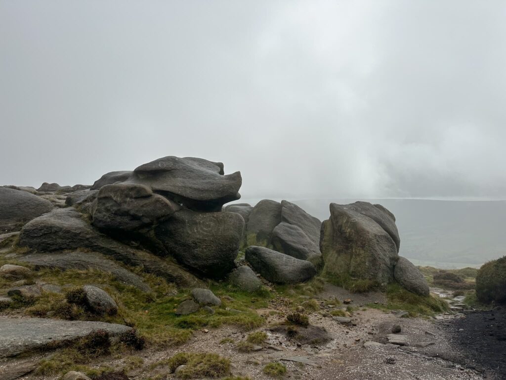 Gritstone rock formations on Kinder Scout