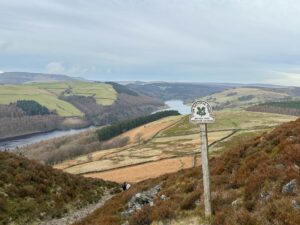 A view down over Ladybower from Whinstone Lee Tor