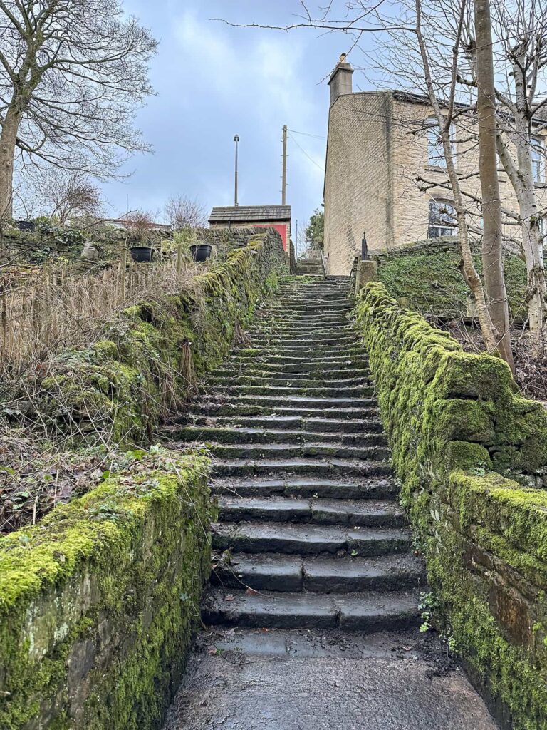 Old stone steps leading into Upperthong
