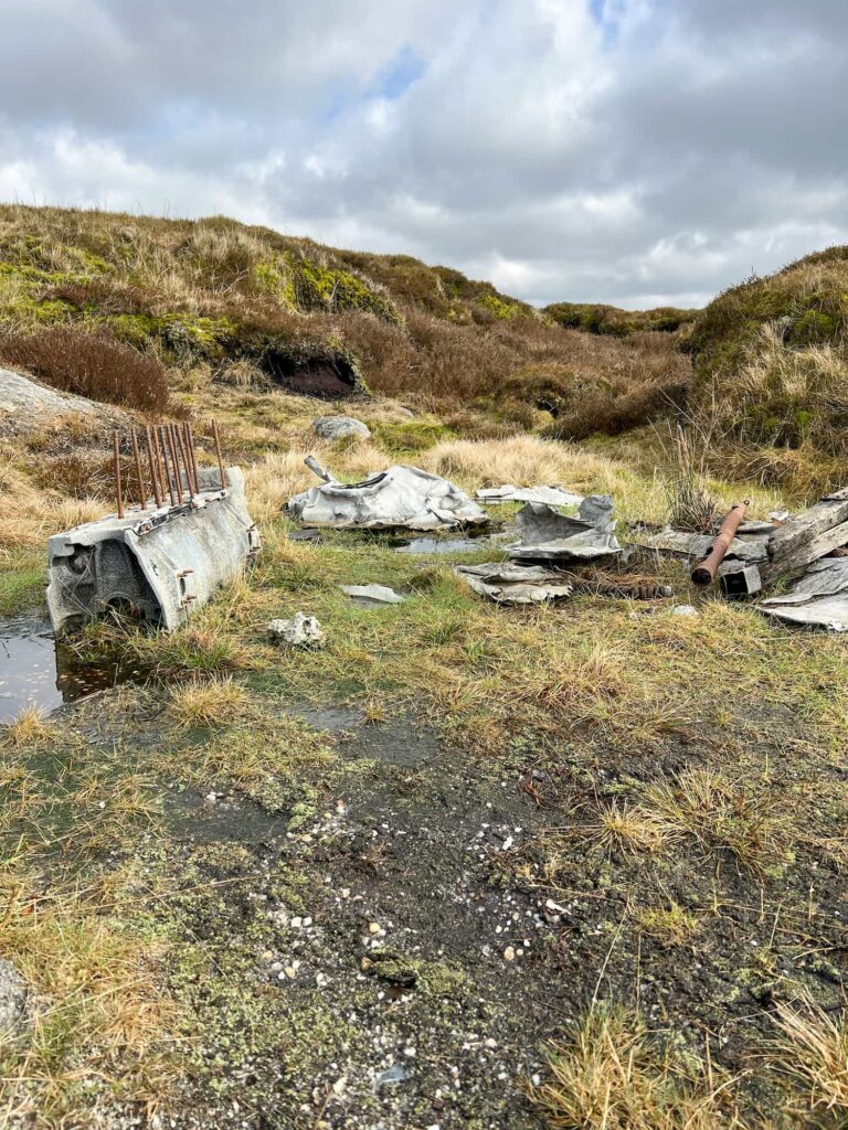 The crash site of the Dragon Rapide on Kinder Scout