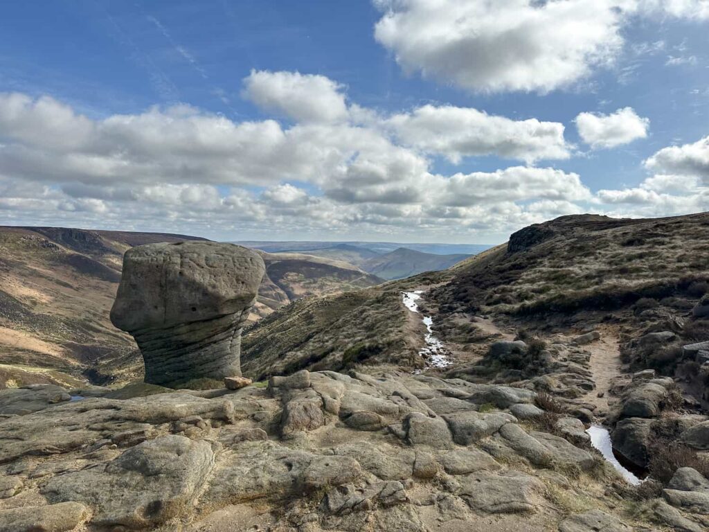 A mushroom shaped rock formation 