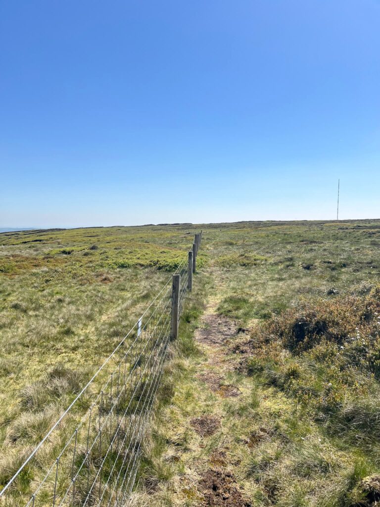 A livestock fence on the moors