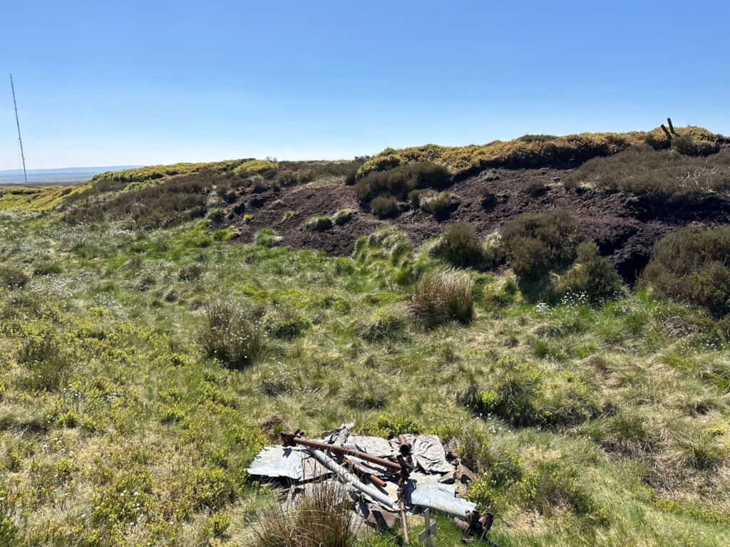 The remains of the Fairey Swordfish at Heydon Head, Black Hill