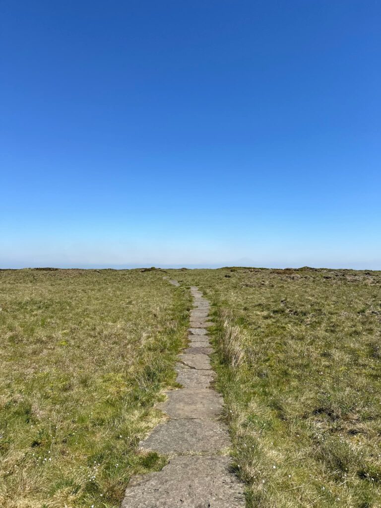 The stone slabs of the Pennine Way on Black Hill