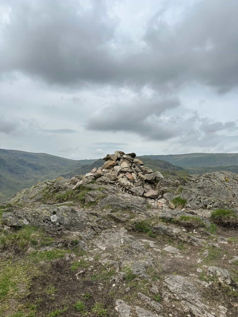 The cairn summit of Calf Crag