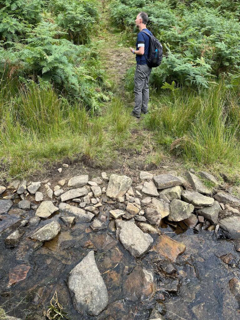 Showing where to cross the river