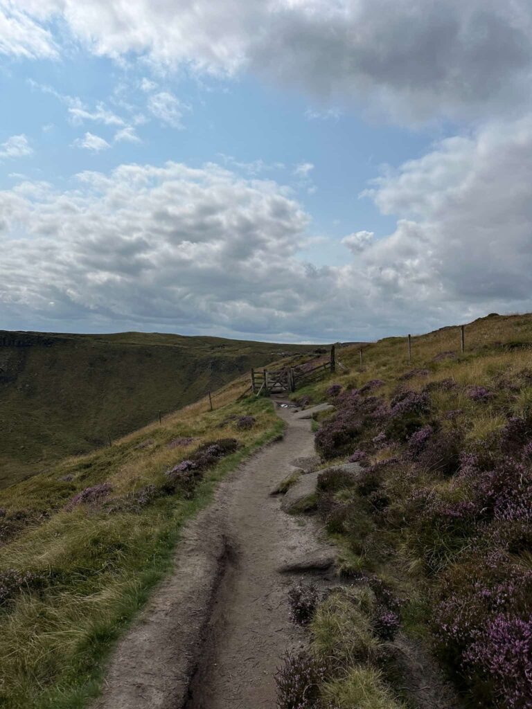 A well worn path around the edge of Kinder Scout