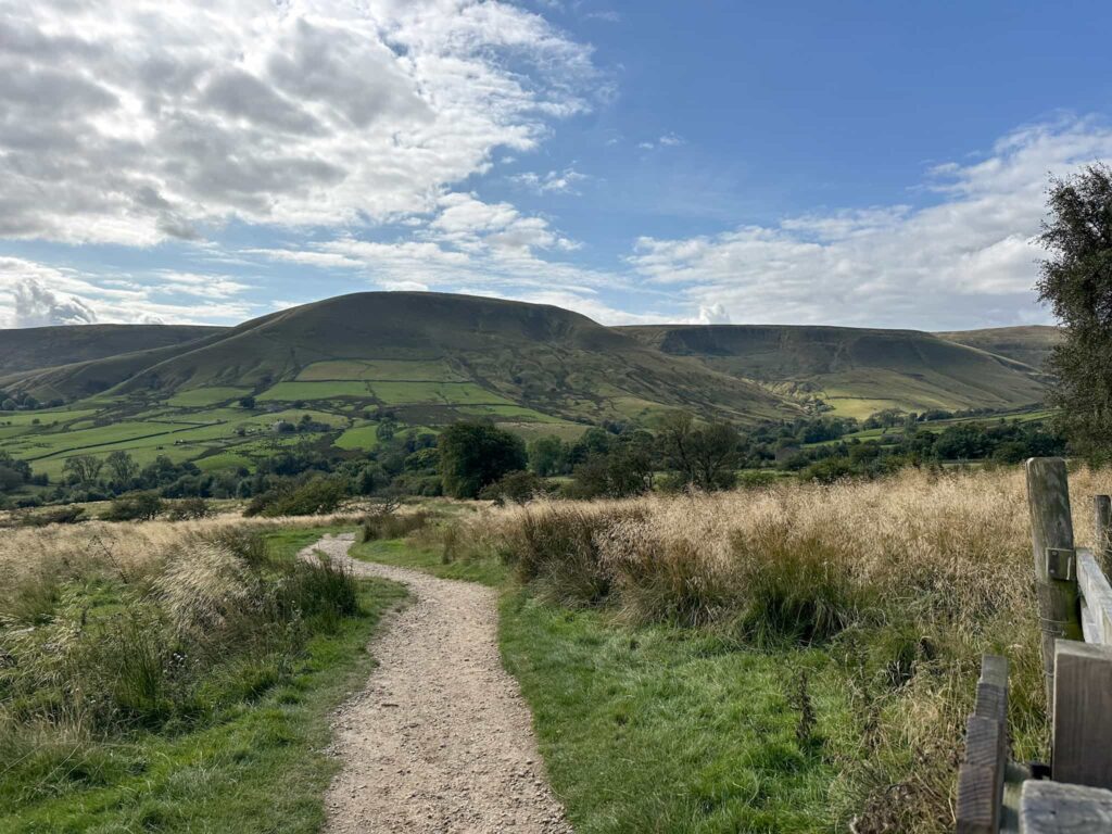 Looking back along the Pennine Way from Upper Booth to Edale