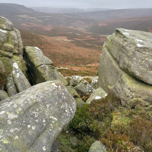 The view over the moors from Shepherds Meeting Stones