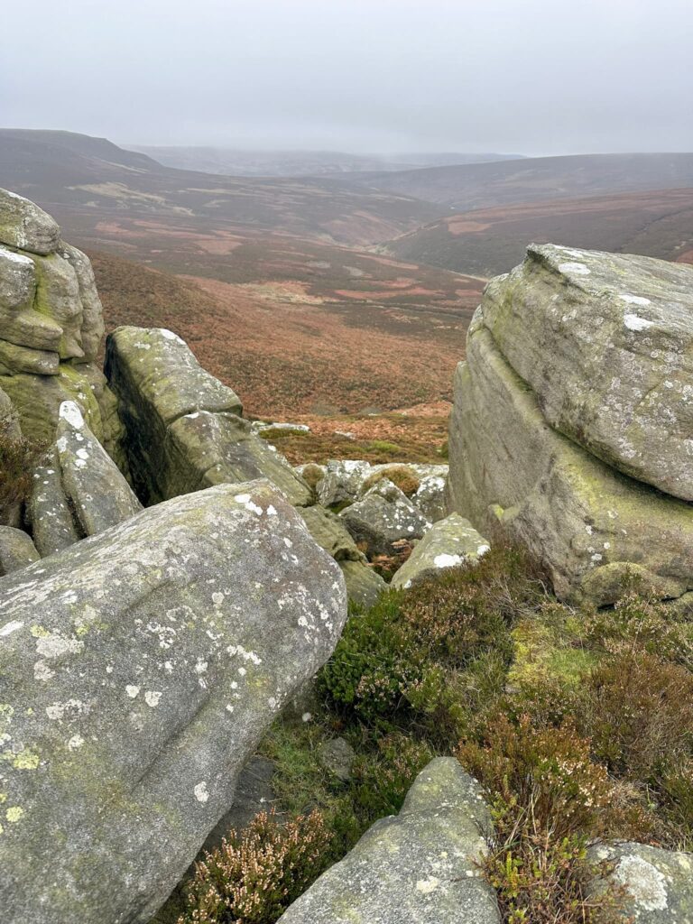 The view over the moors from Shepherds Meeting Stones