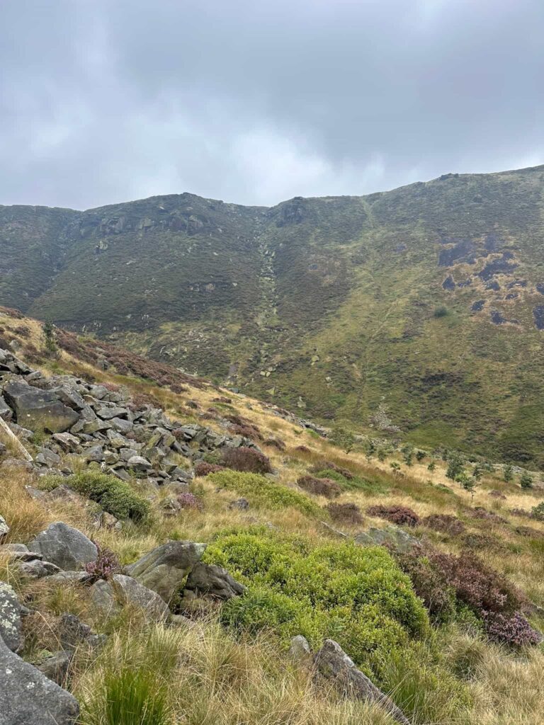 A view over a rocky valley