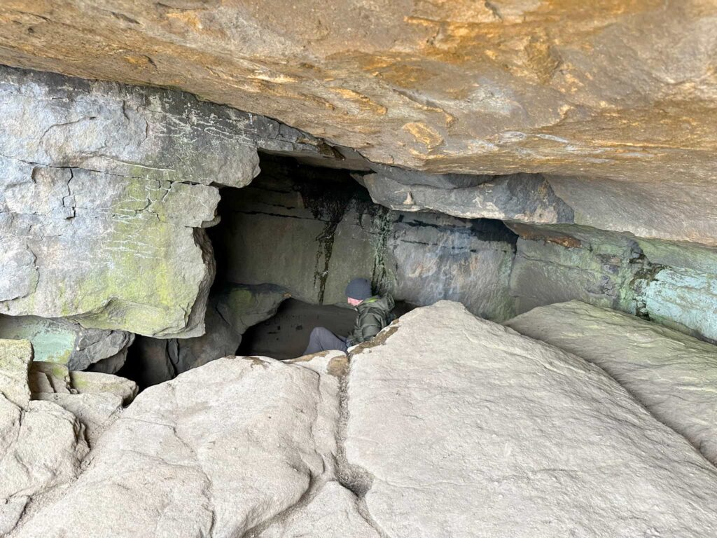 A man in a cave