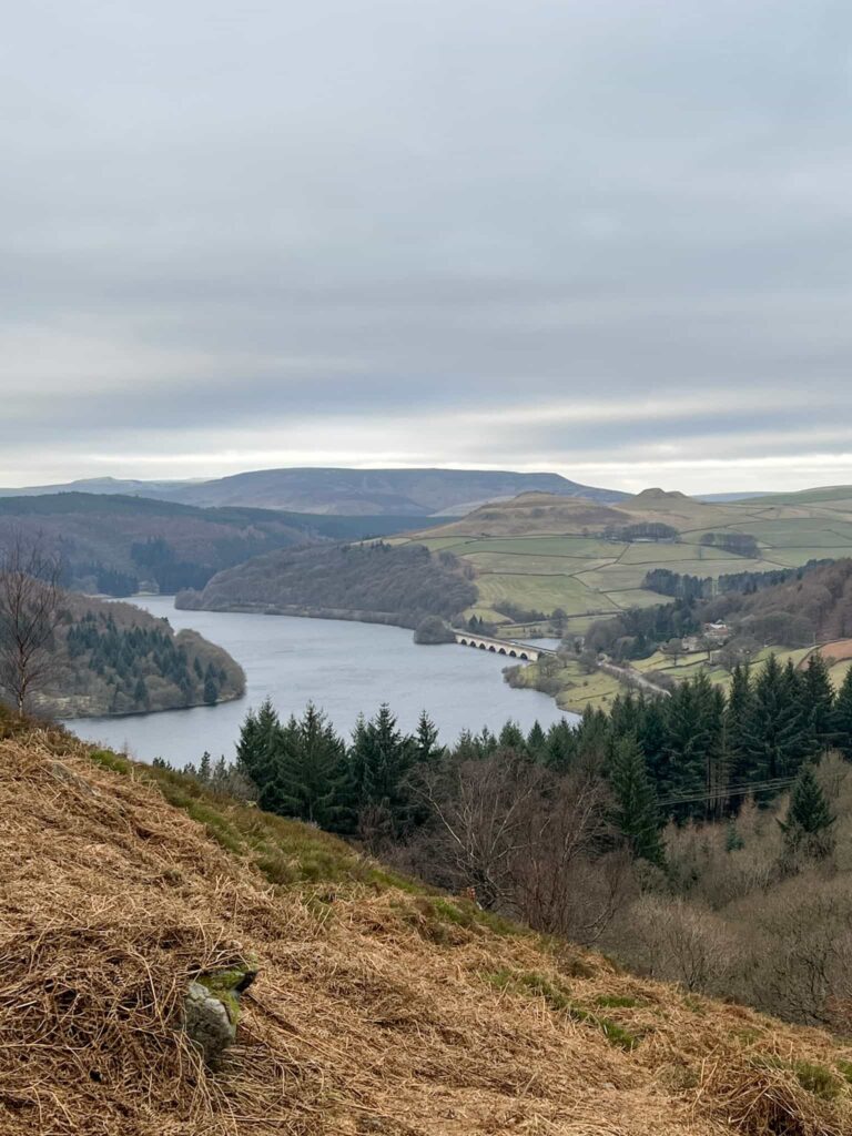 A view of Ladybower Reservoir and Crook Hill