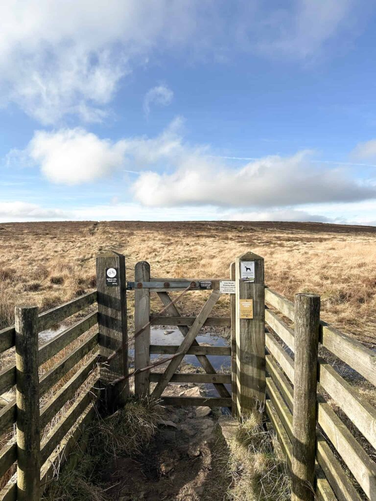 A wooden gate onto Cattis-side Moor