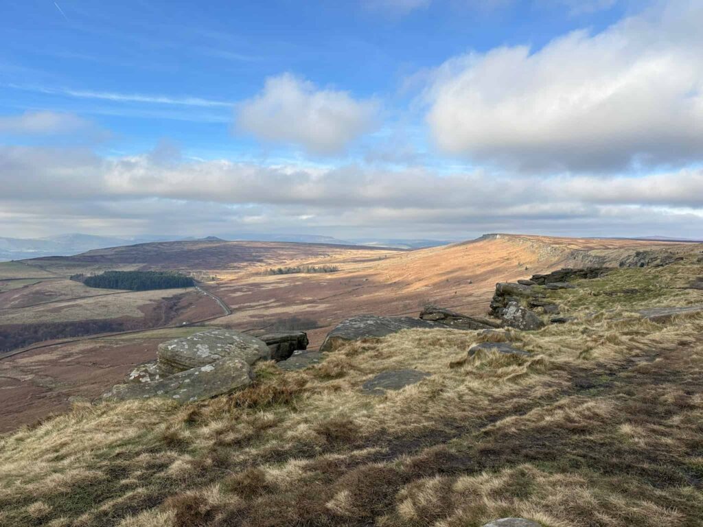 A moorland view from Stanage Edge