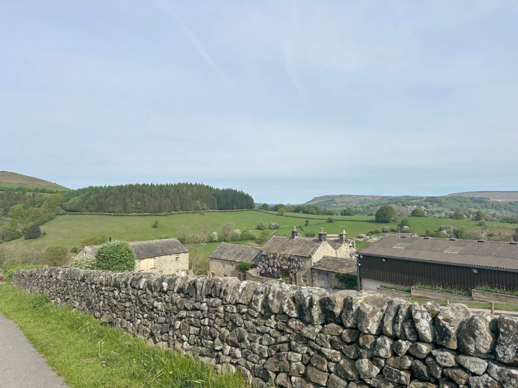 A view over a stone wall