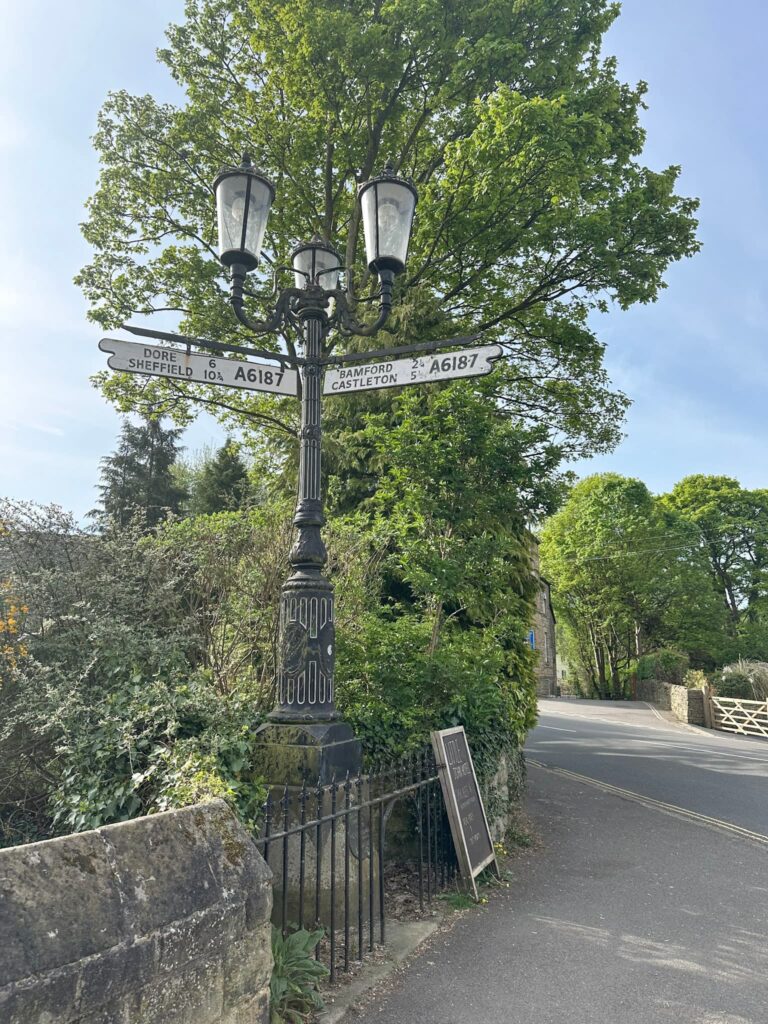 An old signpost in Hathersage
