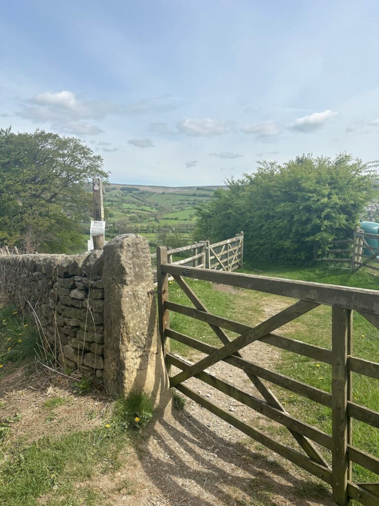 A wooden gate in the countryside
