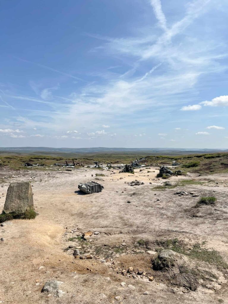 Plane crash site on Bleaklow near Higher Shelf Stones