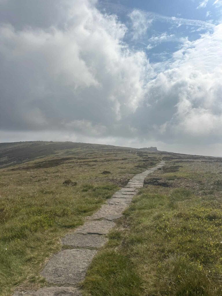 A stone flagged path over the moors