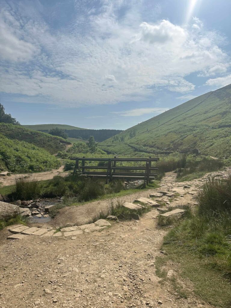 Wooden bridge over William Clough