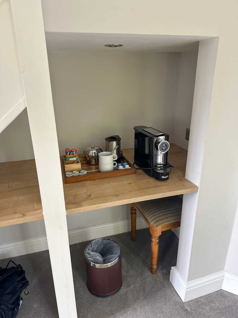 Tea and coffee facilities at Three Shires Inn
