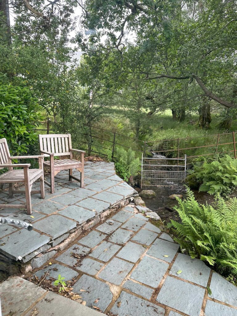 Secluded patio area
