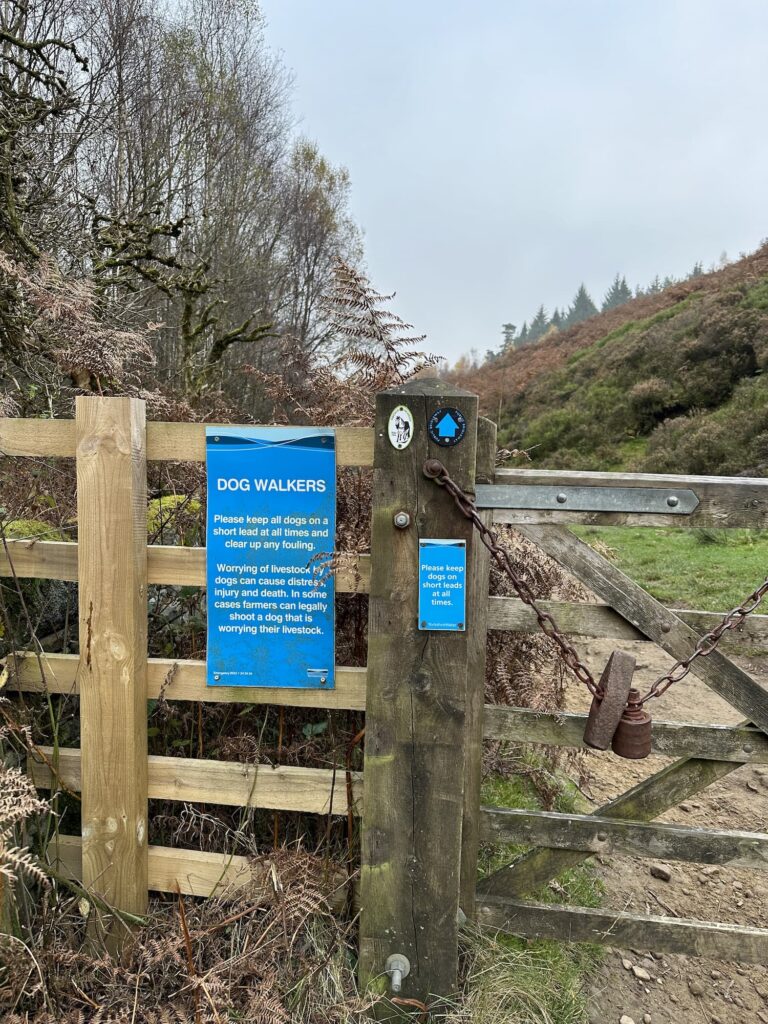 Signage on a gate