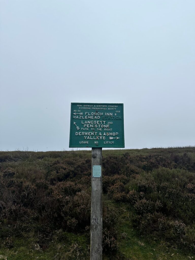 A Peak and Northern Footpaths green sign