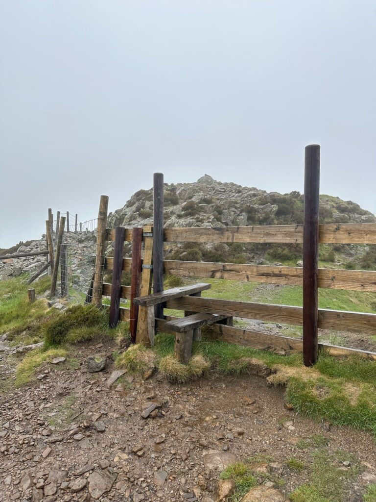 A wooden stile on Lingmoor Fell