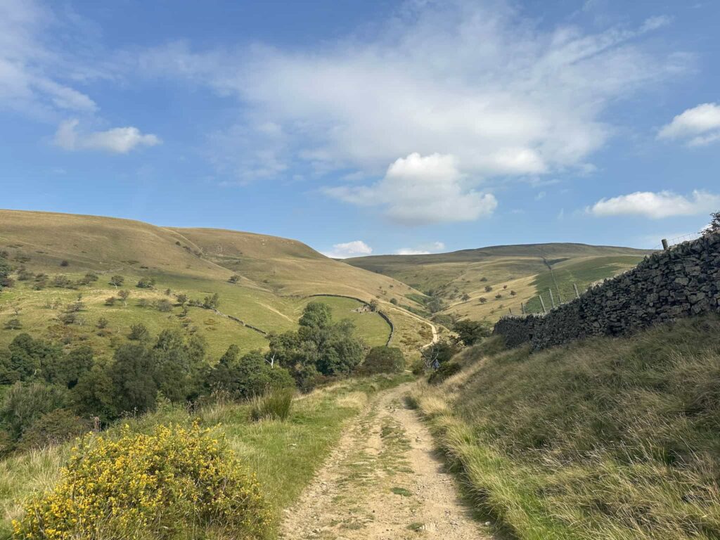 A view along the Pennine Bridleway to The Roych and Roych Clough