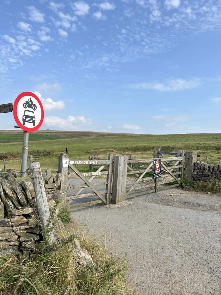 Gates leading onto the Pennine Bridleway