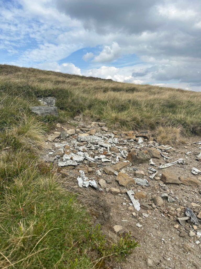 The wreck of the P47 Thunderbolt on Horsehill Tor