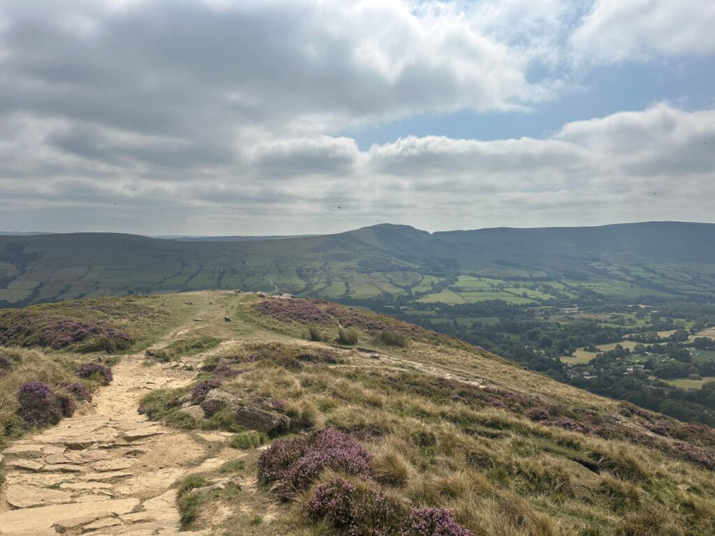 A view down Ringing Roger towards Mam Tor