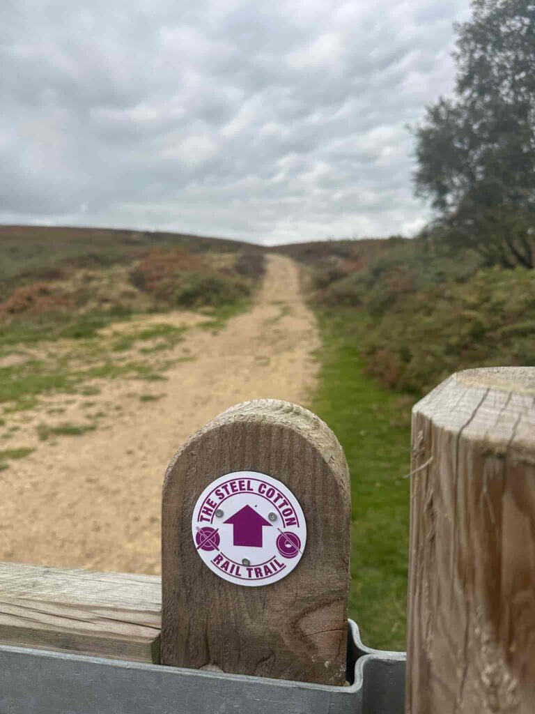 Steel Cotton Rail Trail waymarker