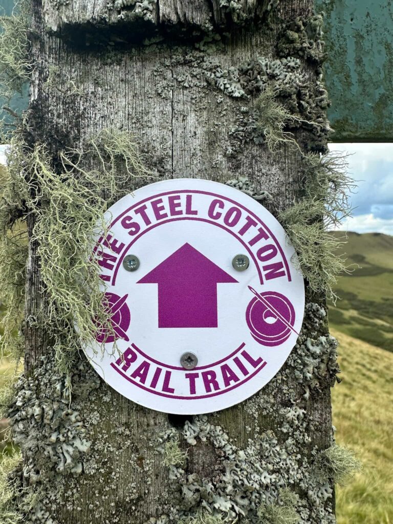 Steel Cotton Rail Trail marker